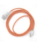 Plug-in Pendant for Lampshade with switch on socket | RZ15 Orange & White Chevron