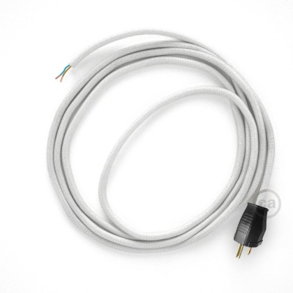 Cord-set - RC01 White Cotton Covered Round Cable