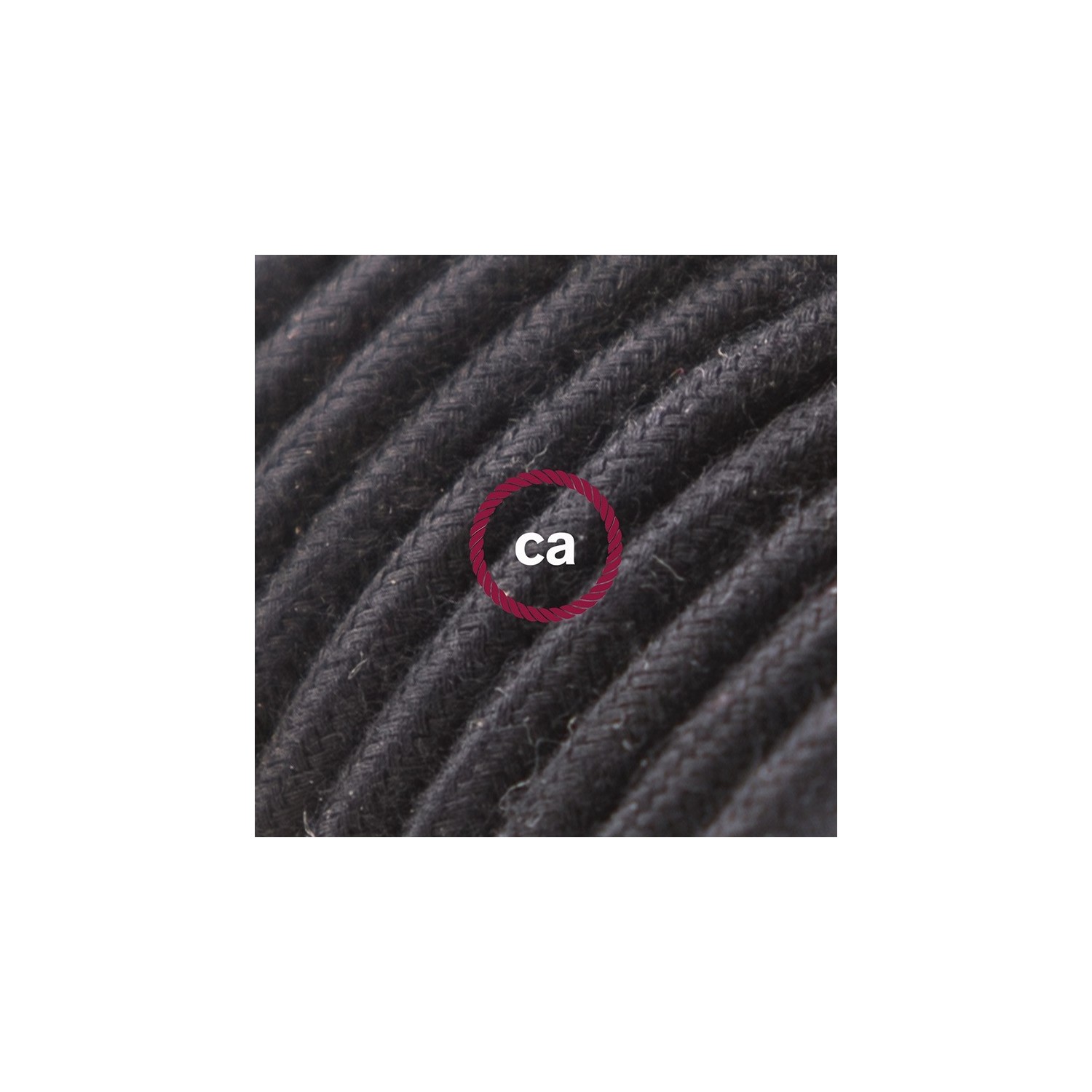 Cord-set - RC04 Black Cotton Covered Round Cable