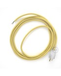 Cord-set - RC10 Pale Yellow Cotton Covered Round Cable