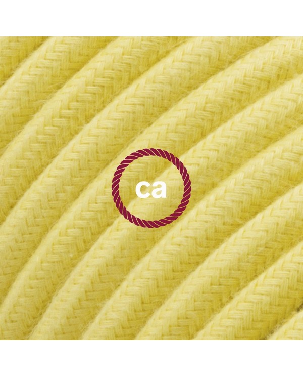 Cord-set - RC10 Pale Yellow Cotton Covered Round Cable