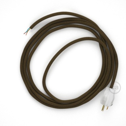 Cord-set - RC13 Brown Cotton Covered Round Cable