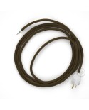 Cord-set - RC13 Brown Cotton Covered Round Cable