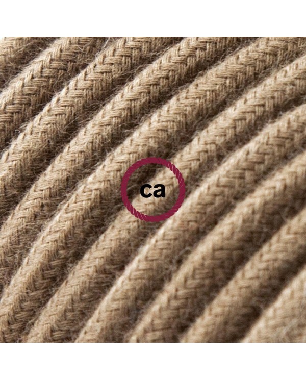 Cord-set - RC13 Brown Cotton Covered Round Cable