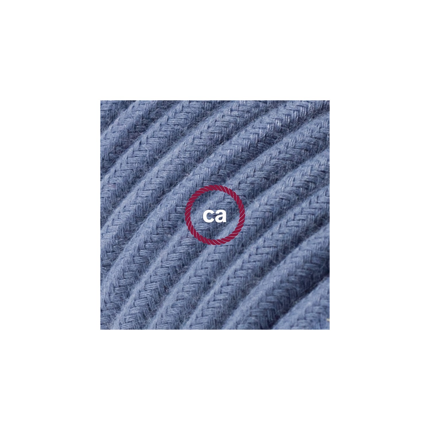 Cord-set - RC30 Stone Blue Cotton Covered Round Cable