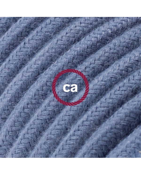 Cord-set - RC30 Stone Blue Cotton Covered Round Cable