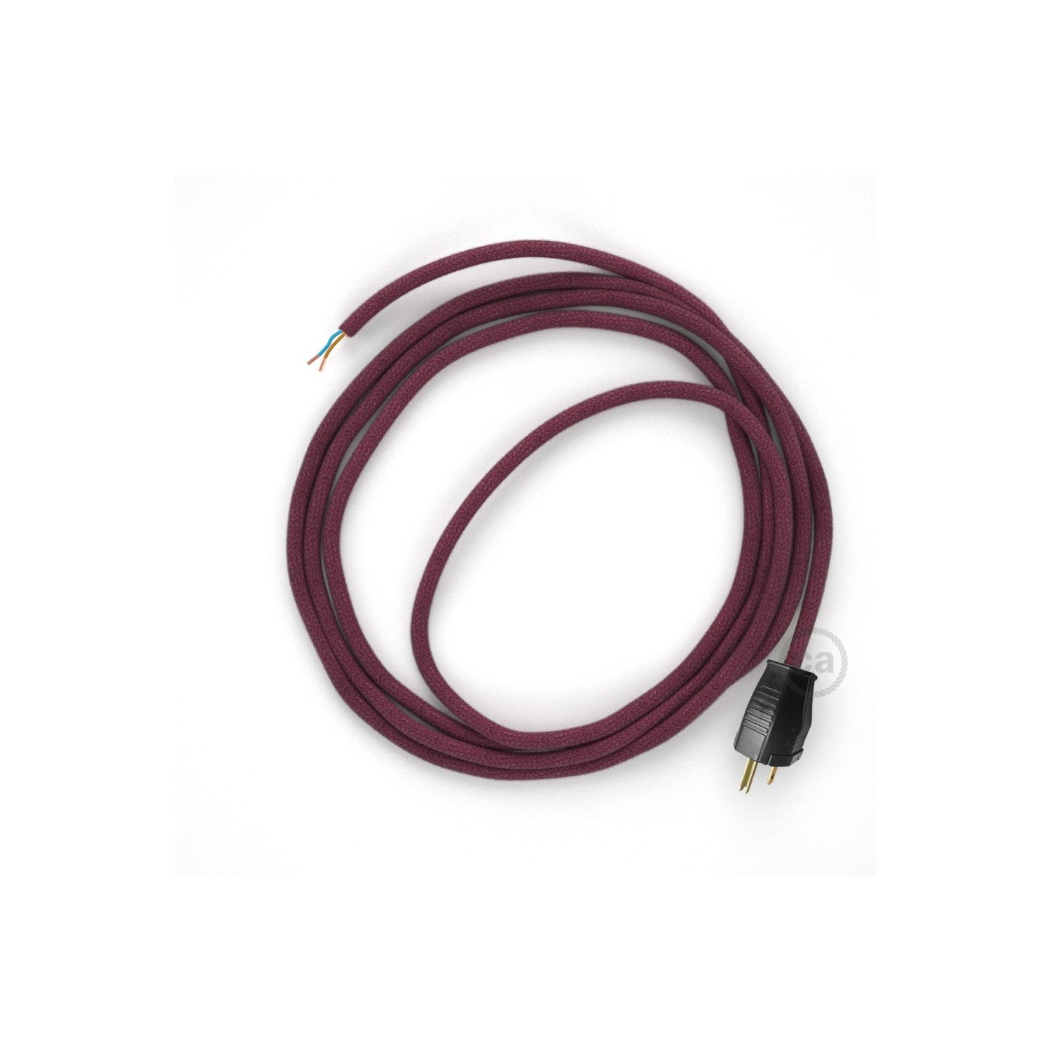 Cord-set - RC32 Raspberry Cotton Covered Round Cable