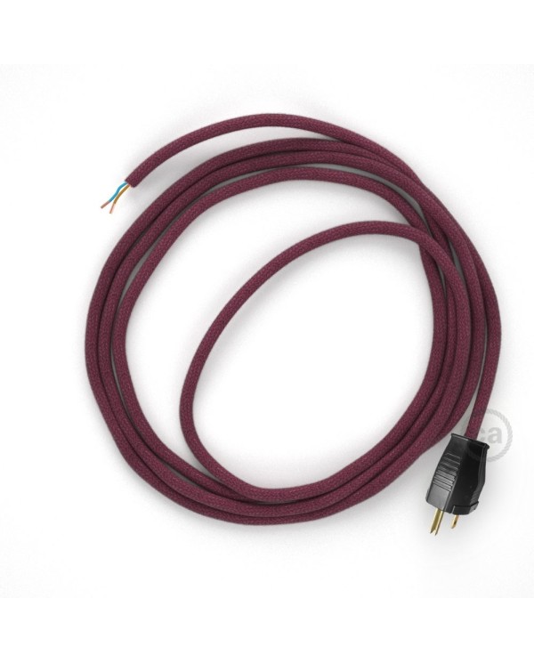 Cord-set - RC32 Raspberry Cotton Covered Round Cable