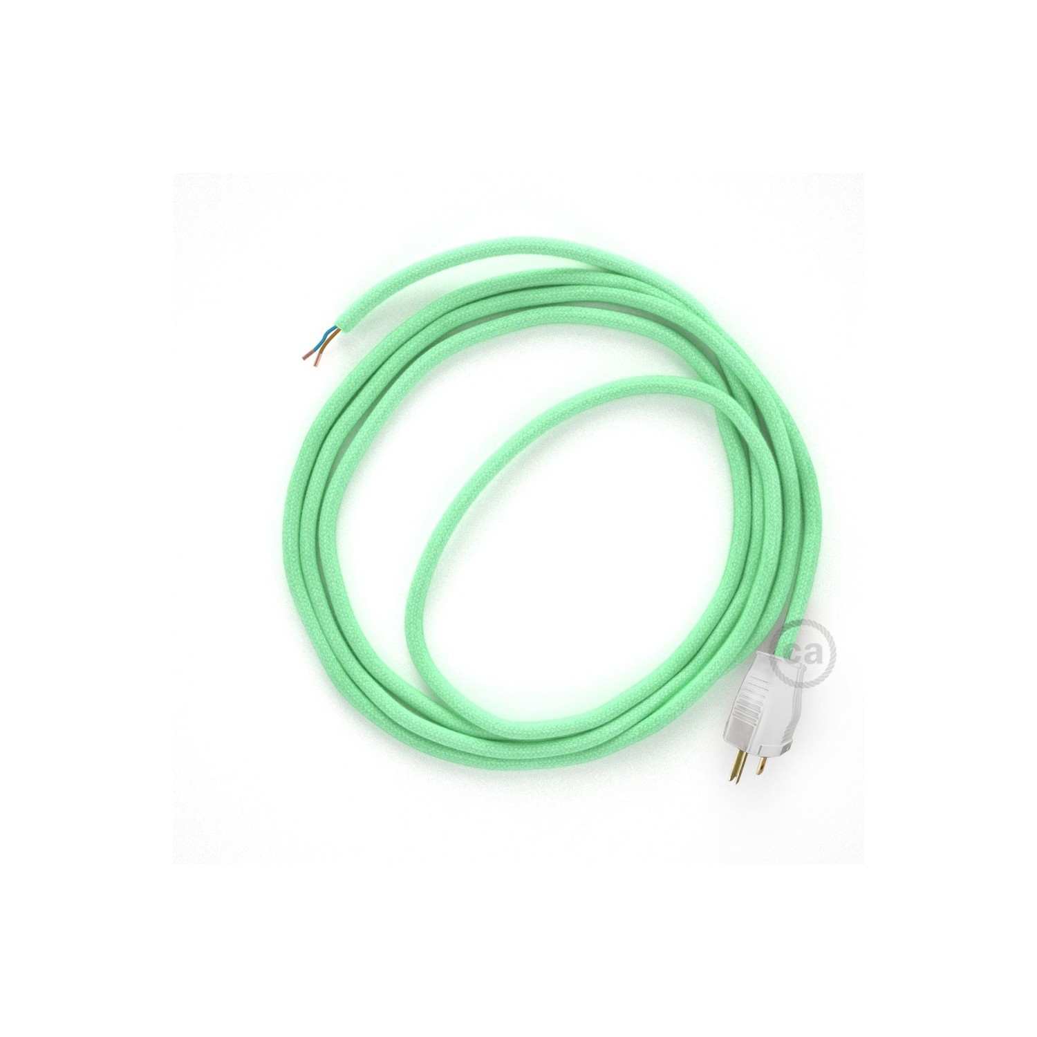 Cord-set - RC34 Mint Green Cotton Covered Round Cable