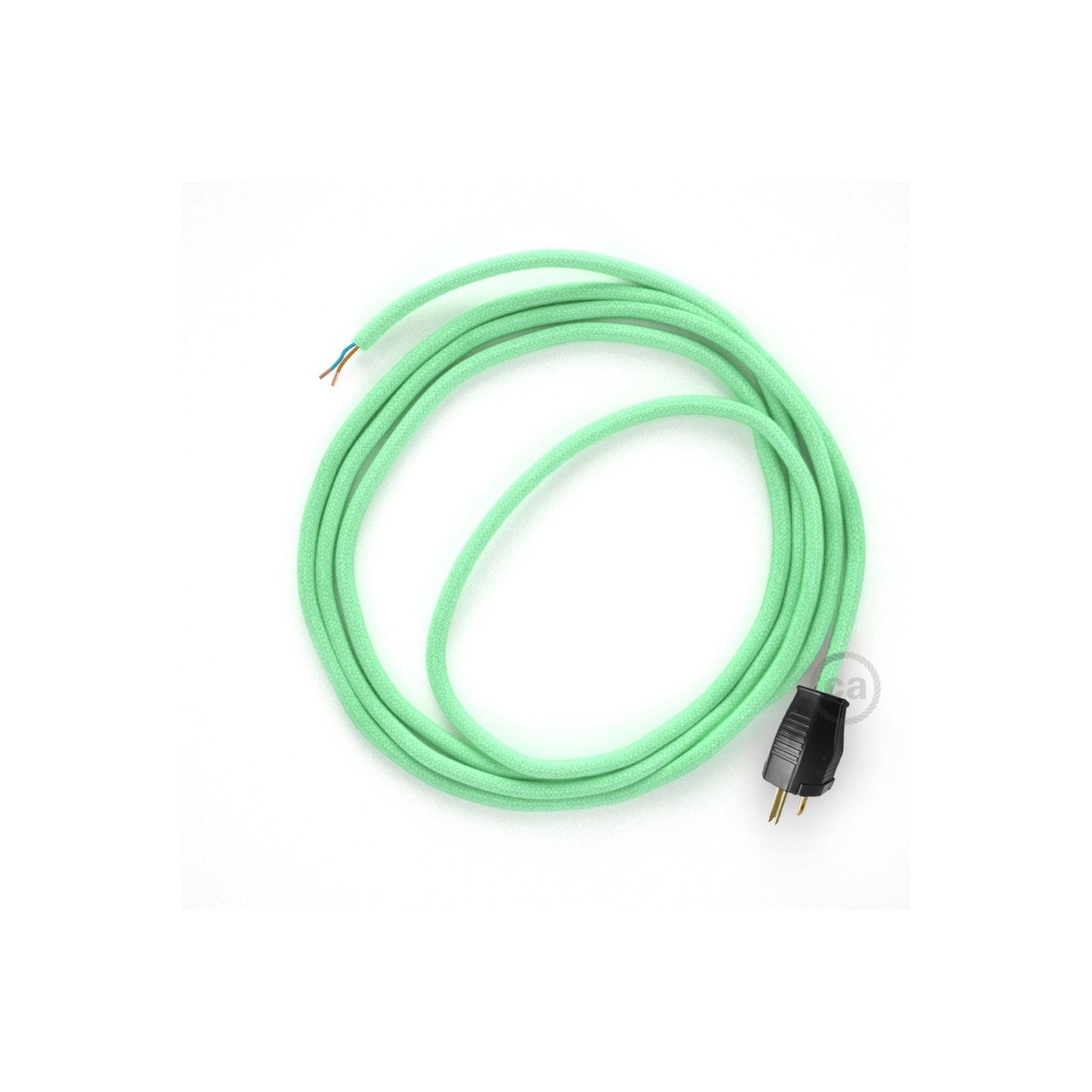 Cord-set - RC34 Mint Green Cotton Covered Round Cable