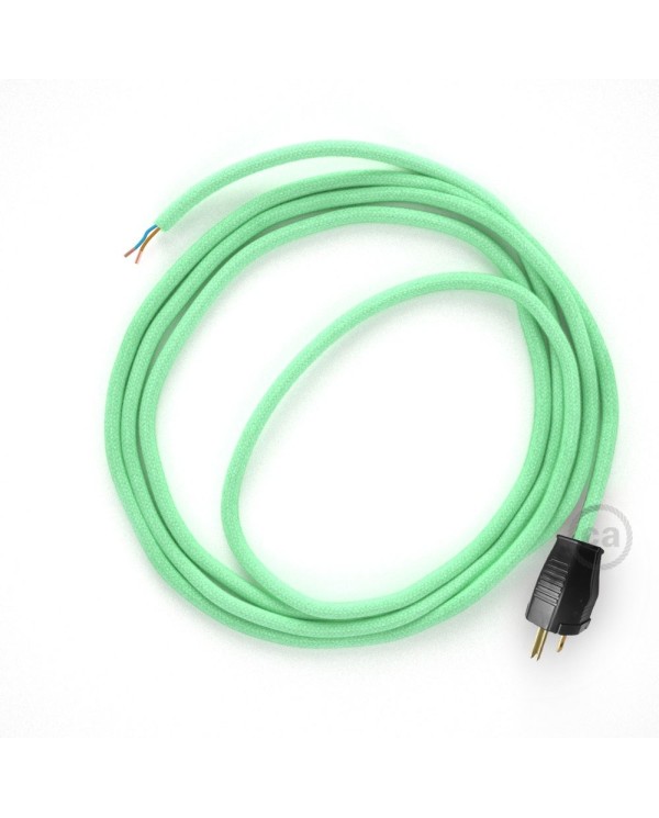 Cord-set - RC34 Mint Green Cotton Covered Round Cable