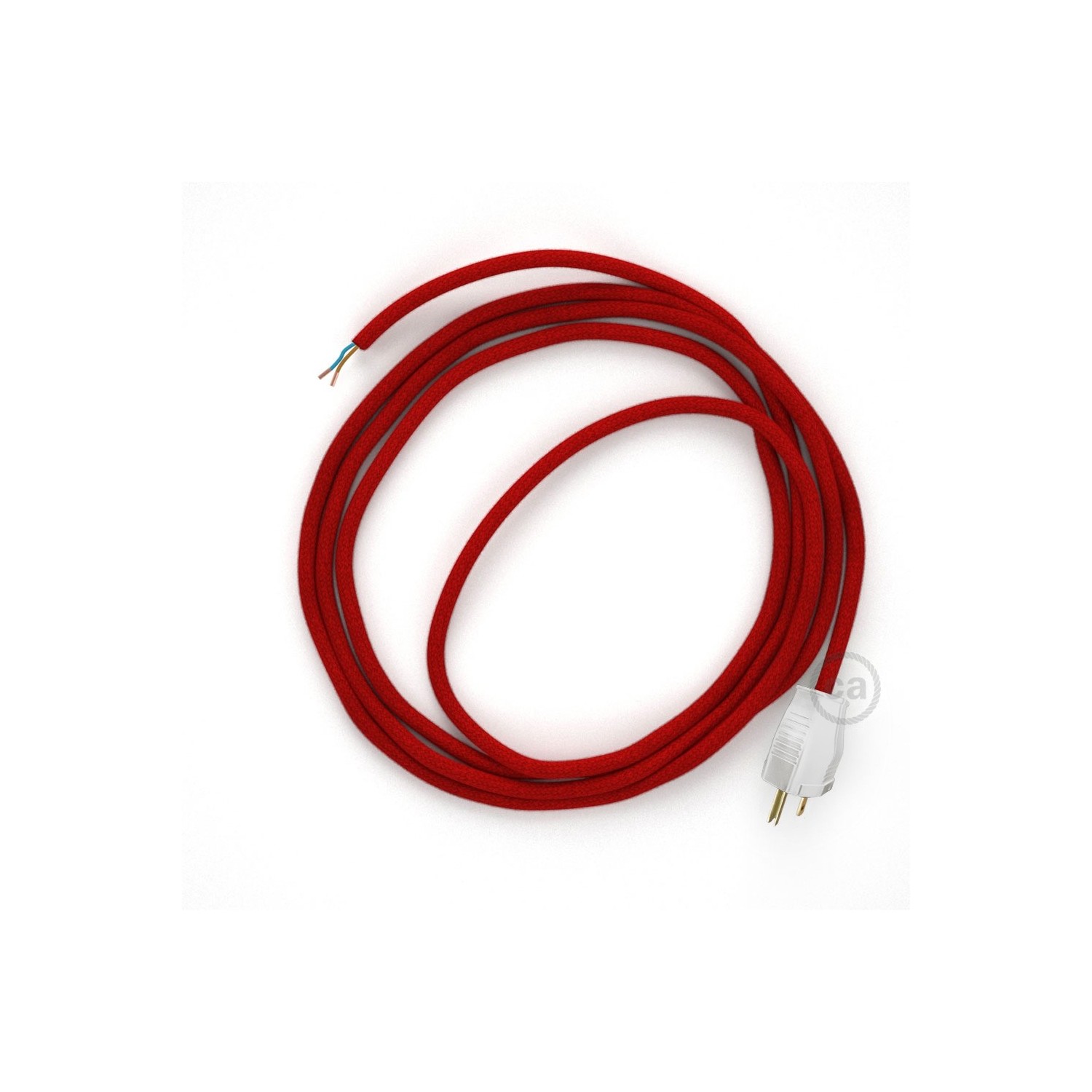 Cord-set - RC35 Red Cotton Covered Round Cable