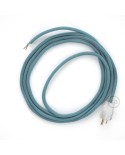 Cord-set - RC53 Baby Blue Cotton Covered Round Cable