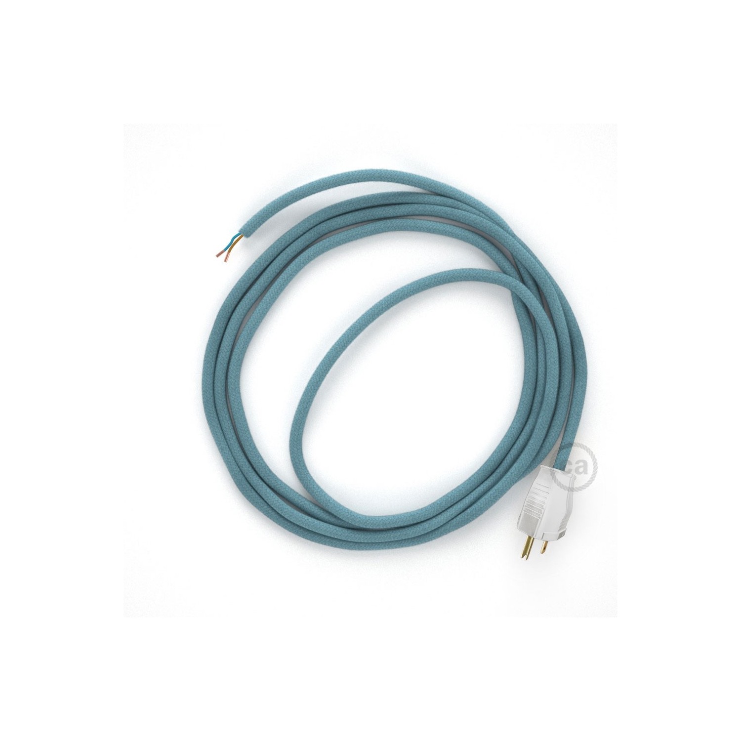 Cord-set - RC53 Baby Blue Cotton Covered Round Cable