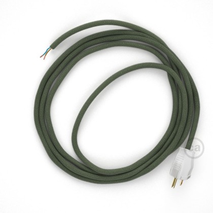 Cord-set - RC63 Gray Green Cotton Covered Round Cable