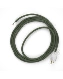 Cord-set - RC63 Gray Green Cotton Covered Round Cable