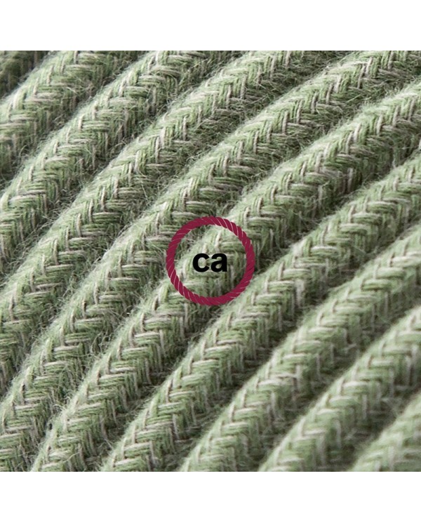 Cord-set - RC63 Gray Green Cotton Covered Round Cable