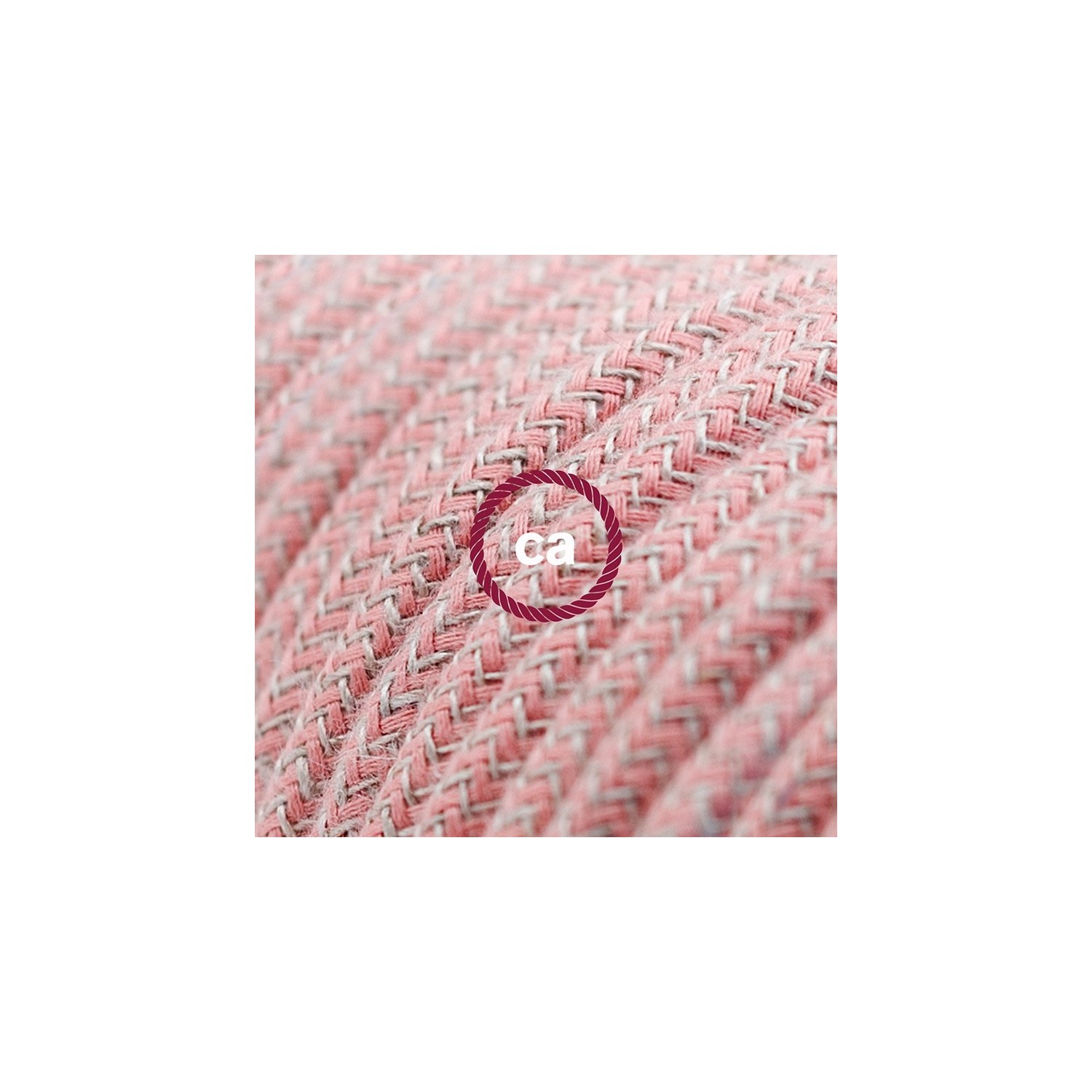 Cord-set - RD71 Natural & Pink Linen Chevron Covered Round Cable