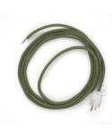 Cord-set - RD72 Natural & Thyme Green Linen Chevron Covered Round Cable