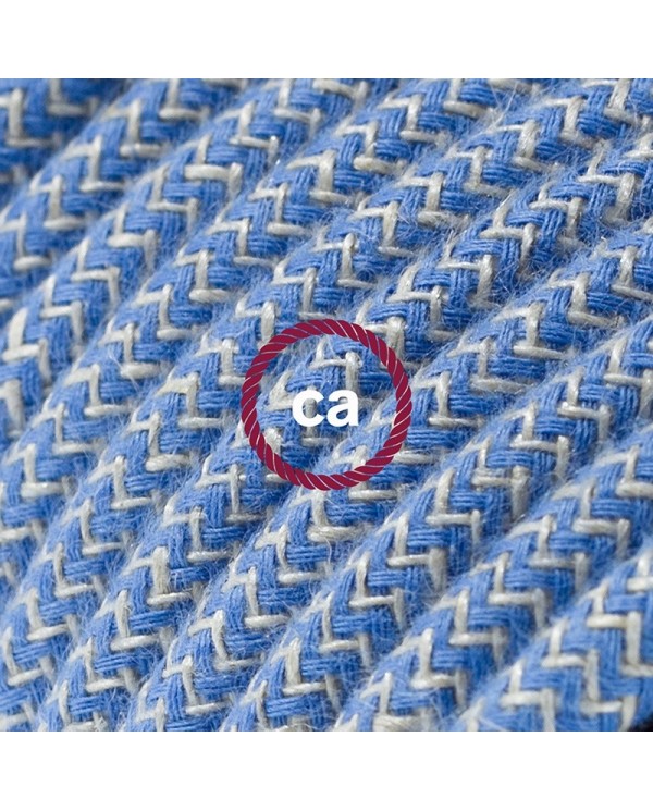 Cord-set - RD75 Natural & Blue Linen Chevron Covered Round Cable