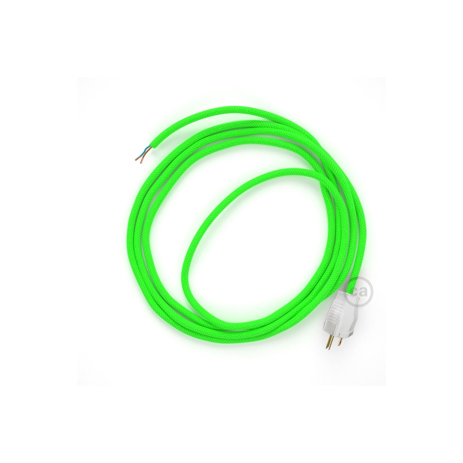 Cord-set - RF06 Neon Green Covered Round Cable