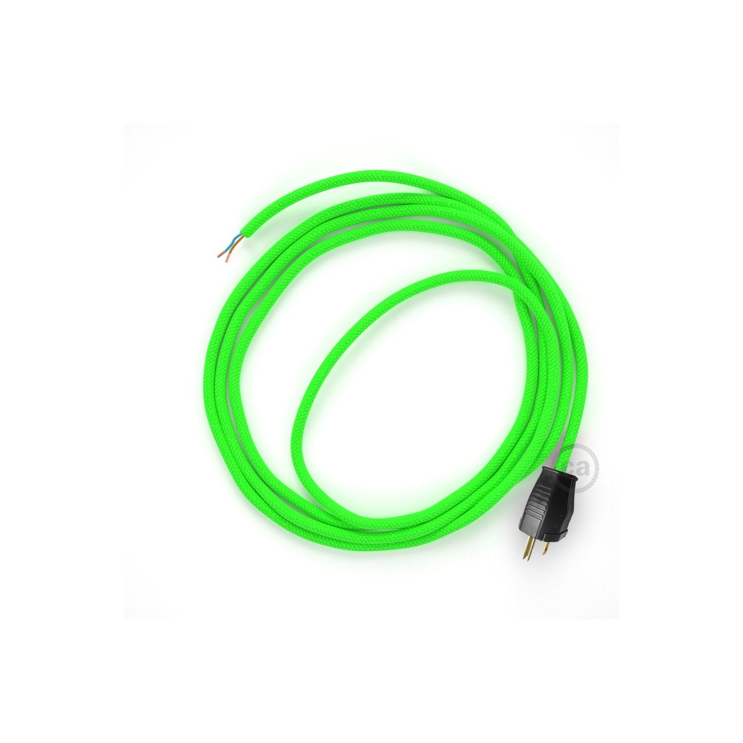 Cord-set - RF06 Neon Green Covered Round Cable