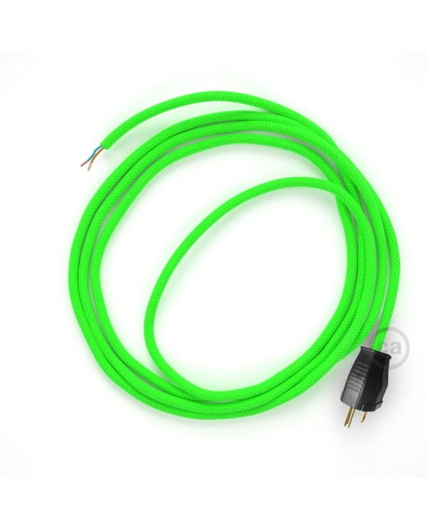 Cord-set - RF06 Neon Green Covered Round Cable