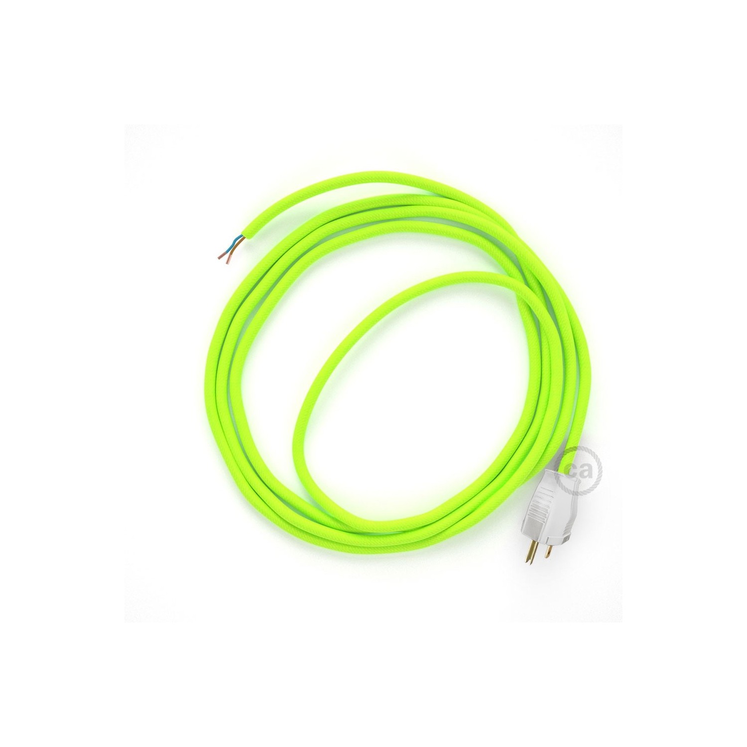 Cord-set - RF10 Neon Yellow Covered Round Cable