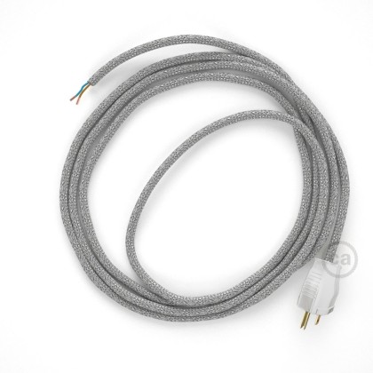 Cord-set - RL02 Silver Glitter Covered Round Cable