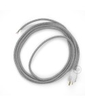 Cord-set - RL02 Silver Glitter Covered Round Cable