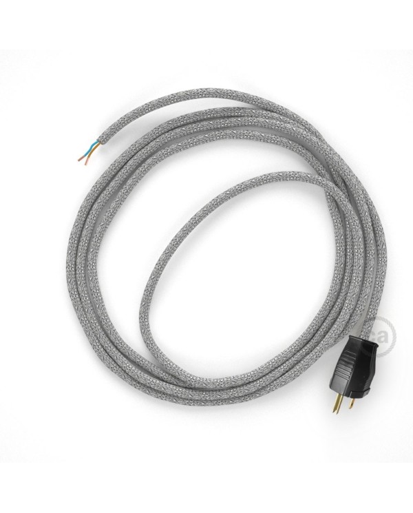 Cord-set - RL02 Silver Glitter Covered Round Cable