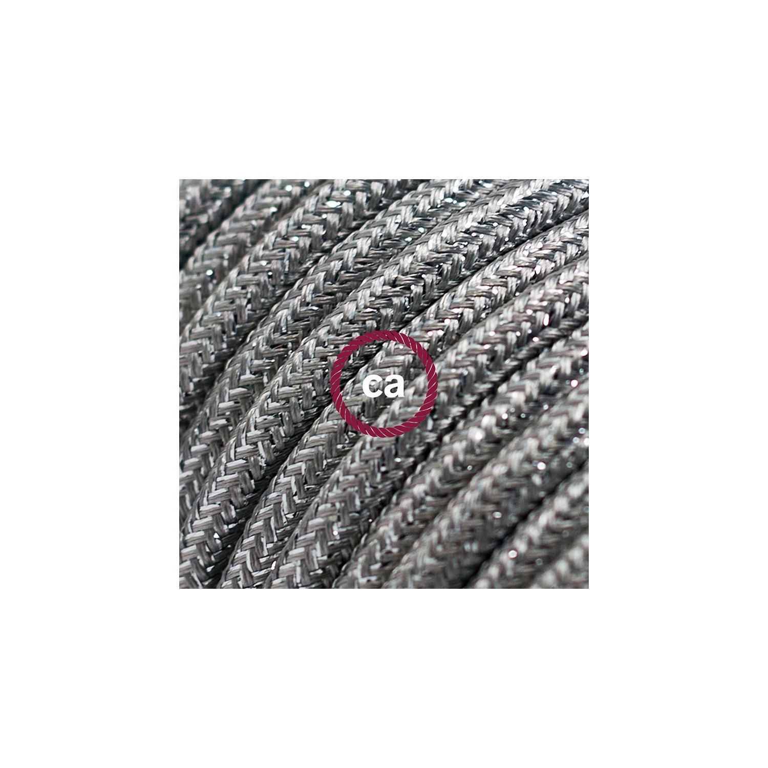 Cord-set - RL02 Silver Glitter Covered Round Cable