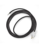 Cord-set - RL03 Gray Glitter Covered Round Cable