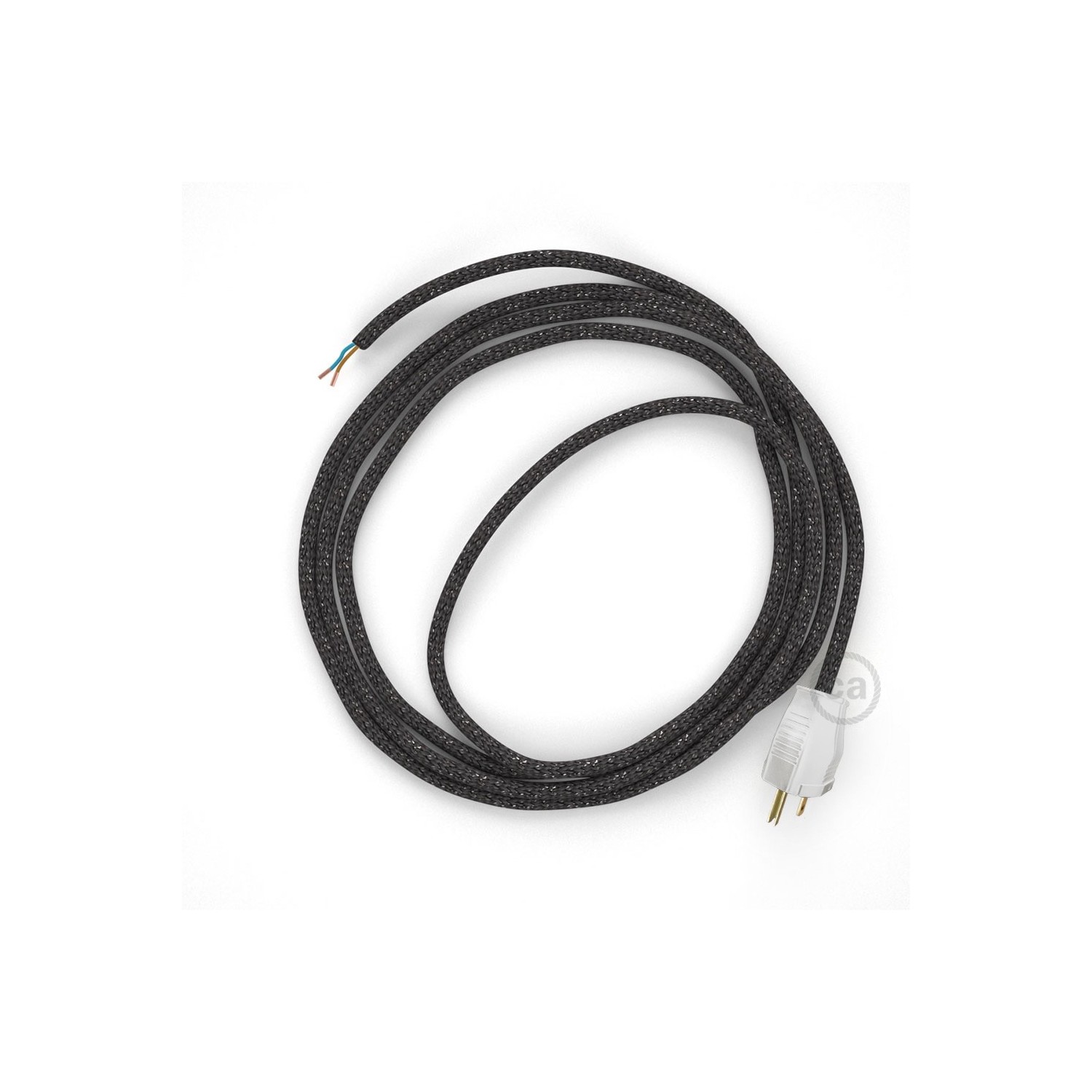 Cord-set - RL03 Gray Glitter Covered Round Cable