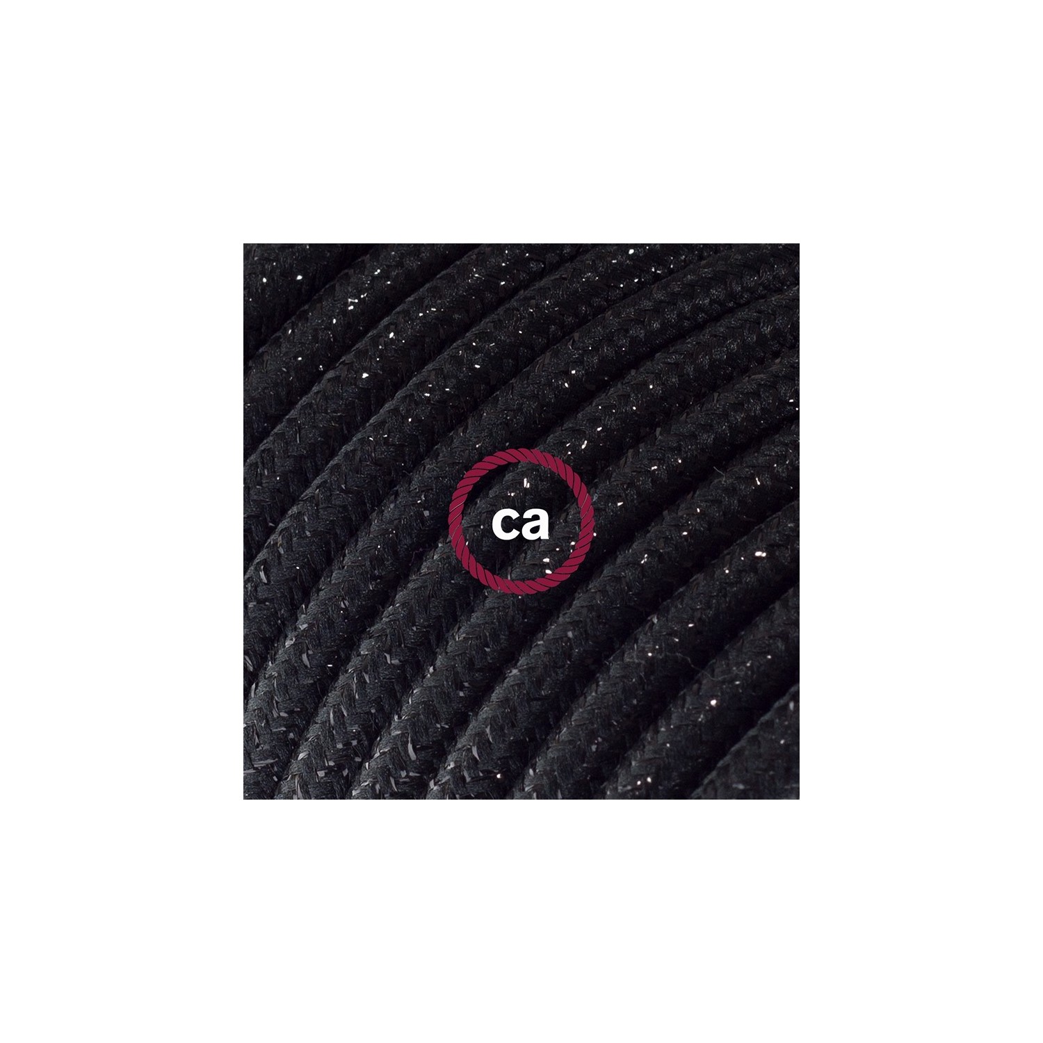 Cord-set - RL04 Black Glitter Covered Round Cable