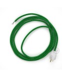 Cord-set - RL06 Green Glitter Covered Round Cable