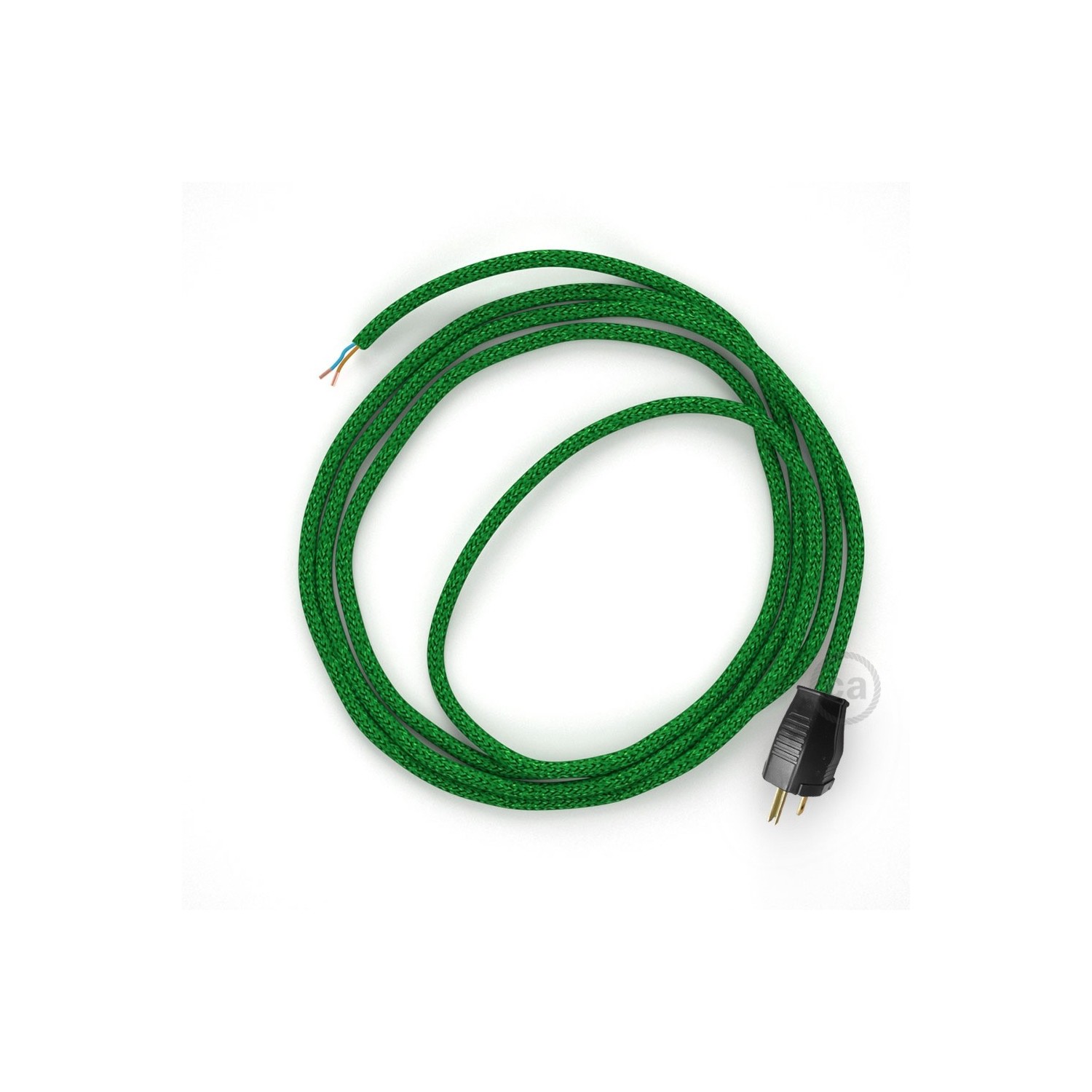 Cord-set - RL06 Green Glitter Covered Round Cable