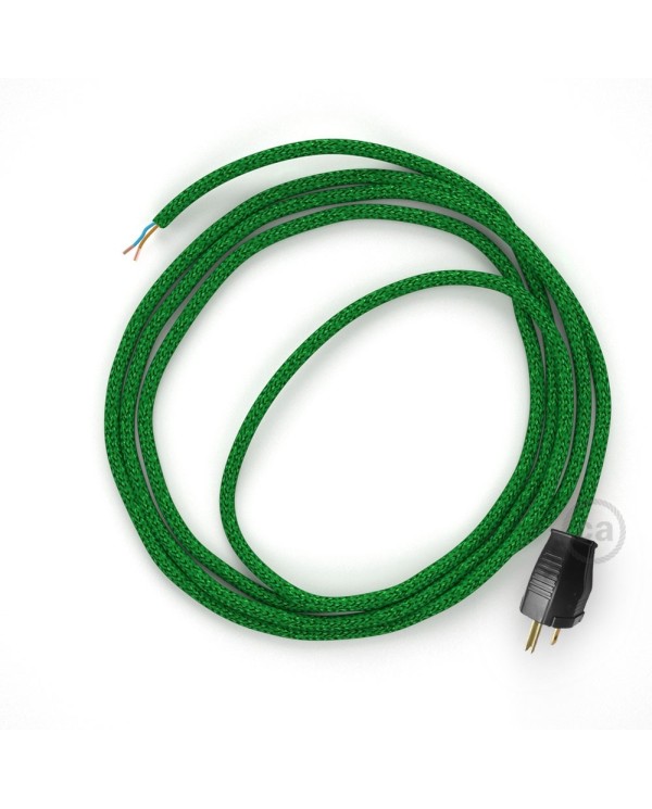 Cord-set - RL06 Green Glitter Covered Round Cable