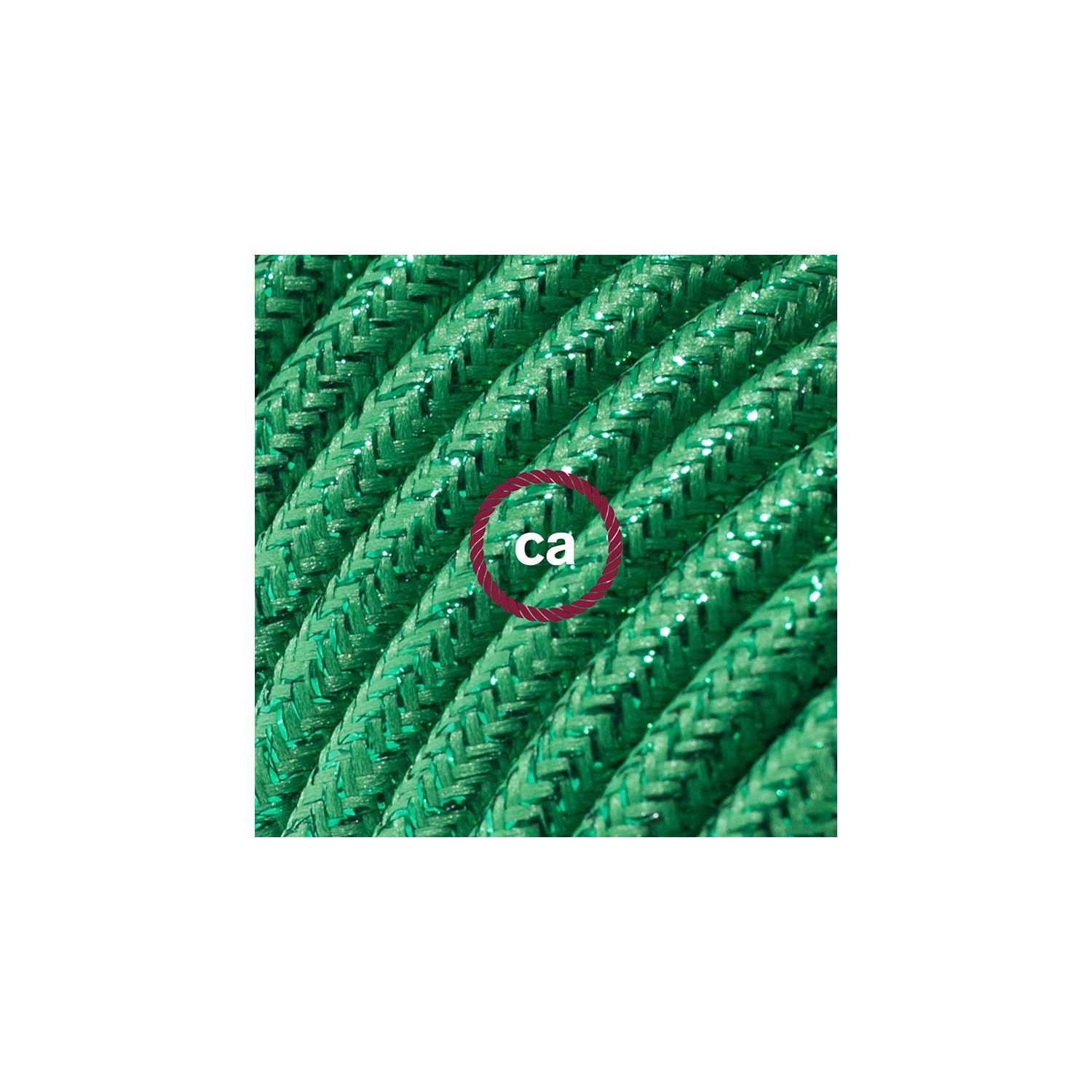 Cord-set - RL06 Green Glitter Covered Round Cable