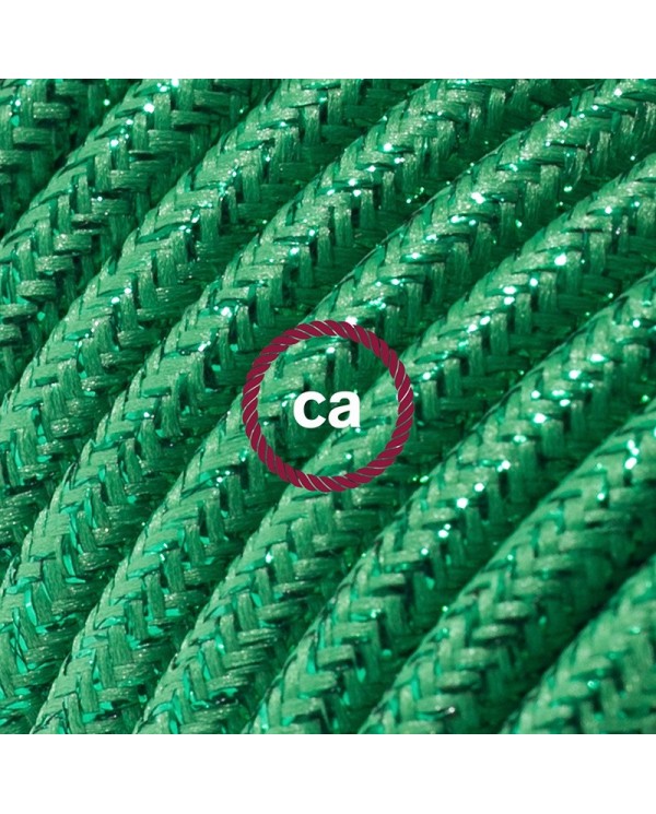 Cord-set - RL06 Green Glitter Covered Round Cable