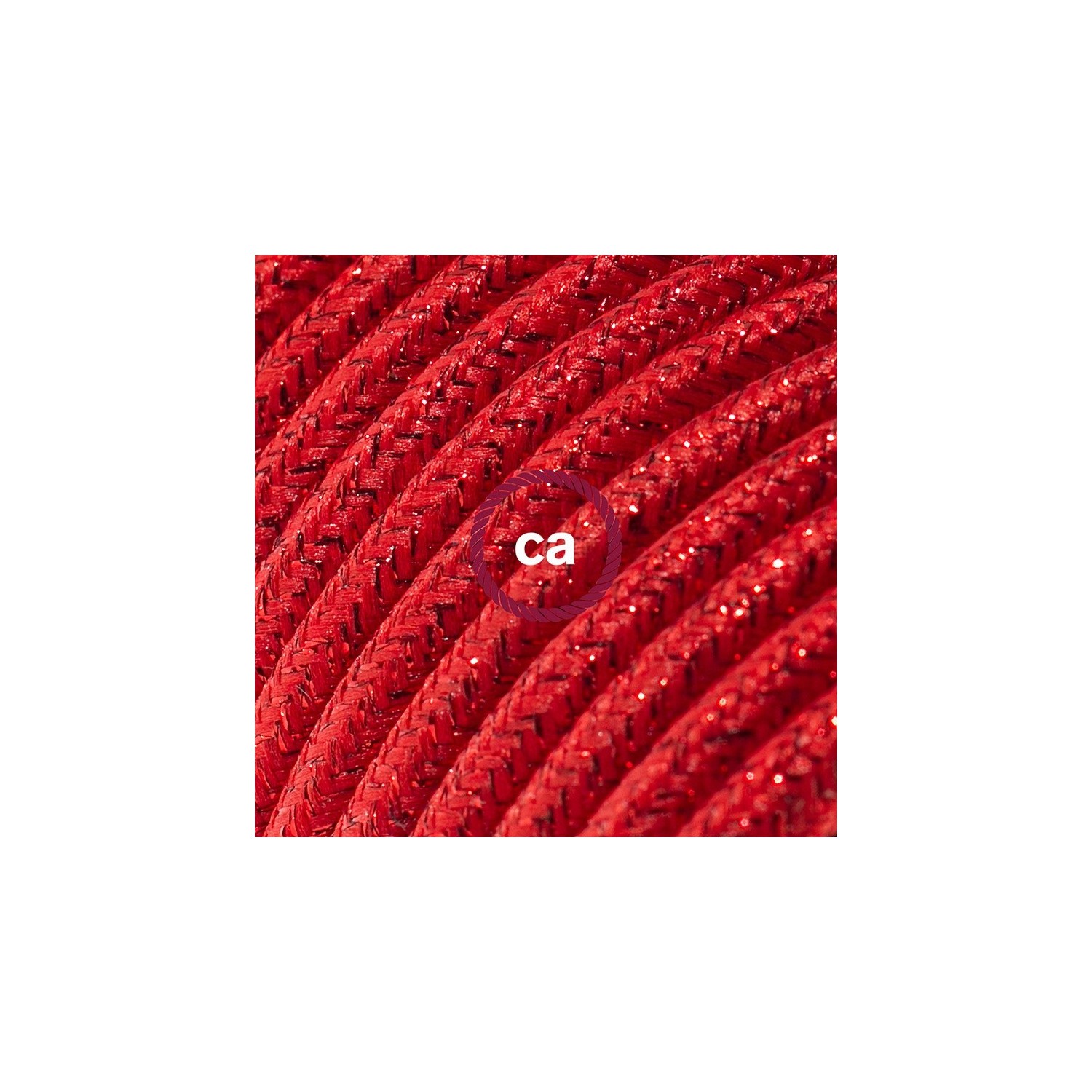 Cord-set - RL09 Red Glitter Covered Round Cable