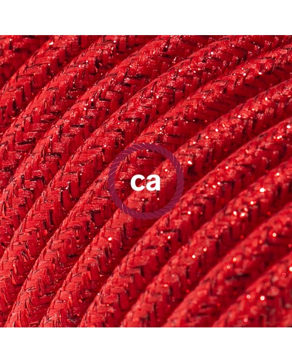 Cord-set - RL09 Red Glitter Covered Round Cable