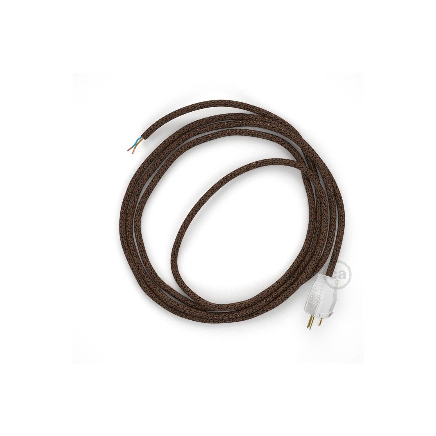 Cord-set - RL13 Brown Glitter Covered Round Cable