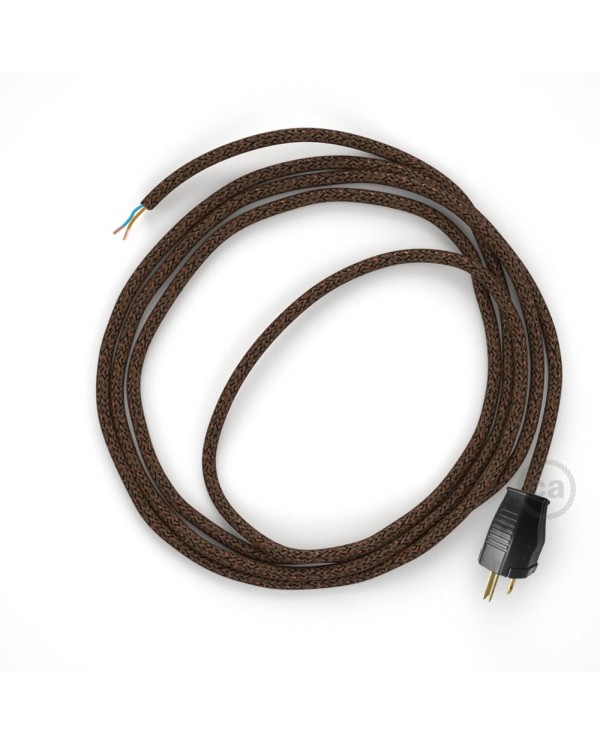 Cord-set - RL13 Brown Glitter Covered Round Cable