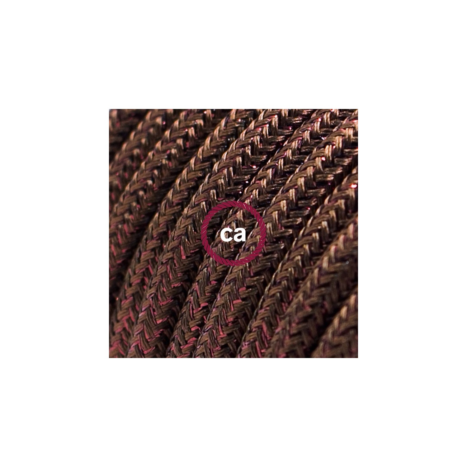 Cord-set - RL13 Brown Glitter Covered Round Cable