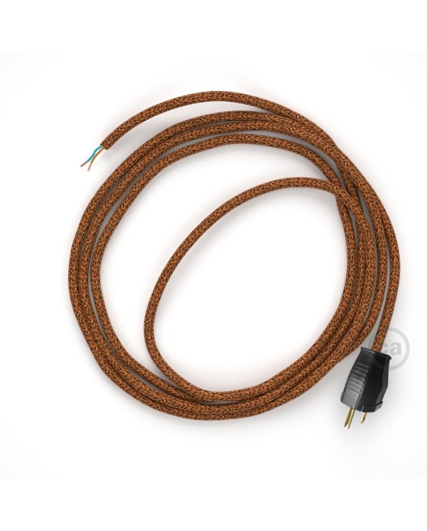 Cord-set - RL22 Copper Glitter Covered Round Cable