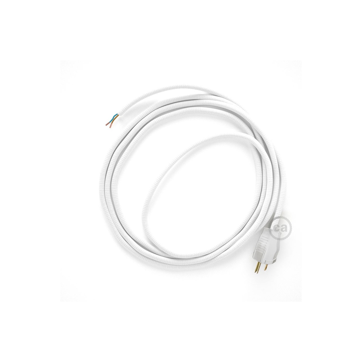 Cord-set - RM01 White Rayon Covered Round Cable