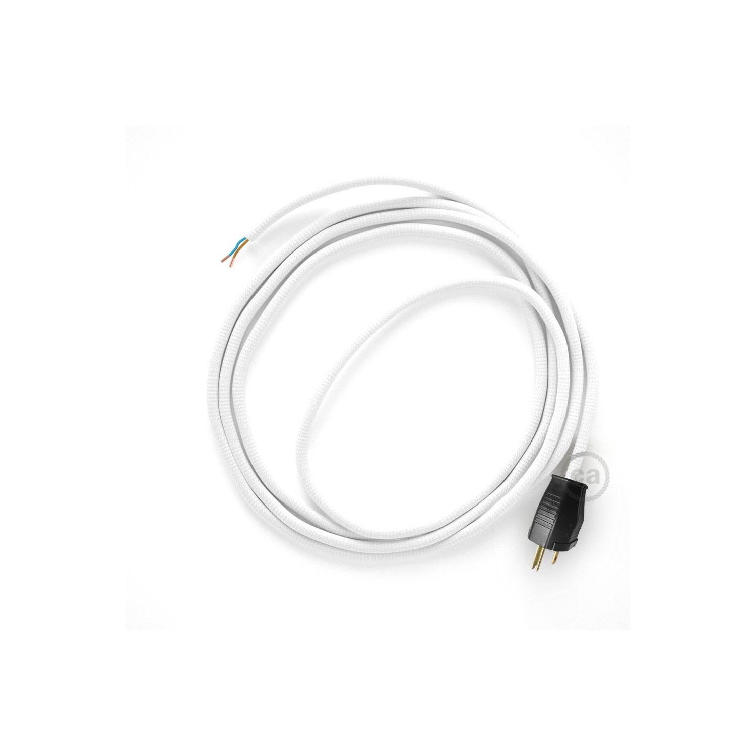 Cord-set - RM01 White Rayon Covered Round Cable