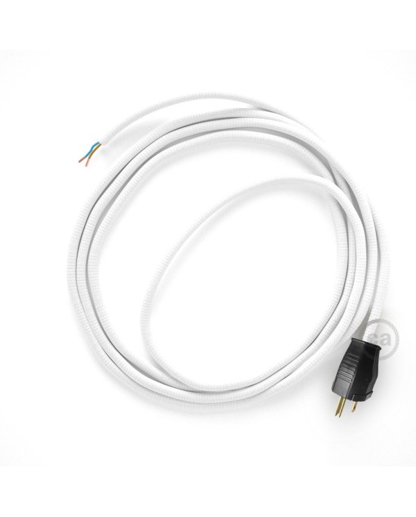 Cord-set - RM01 White Rayon Covered Round Cable