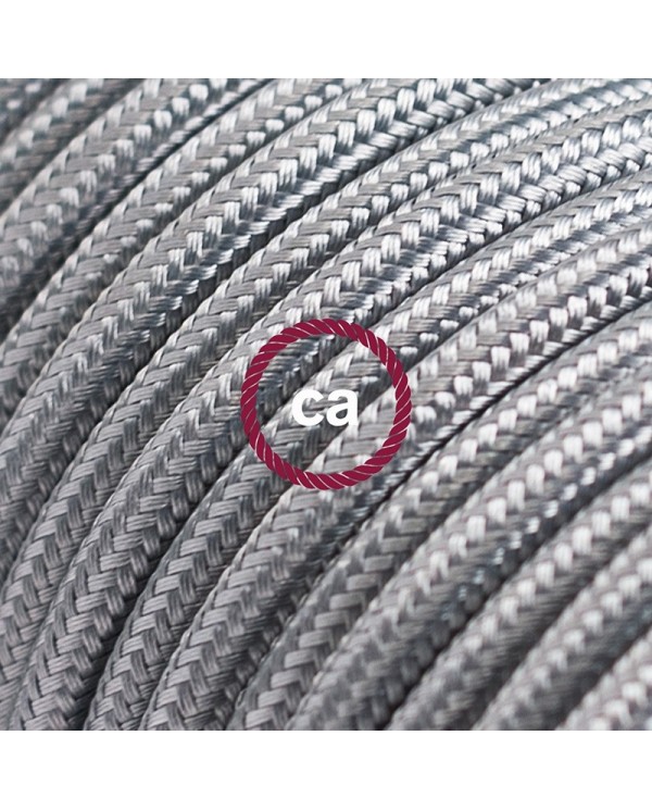 Cord-set - RM02 Silver Rayon Covered Round Cable